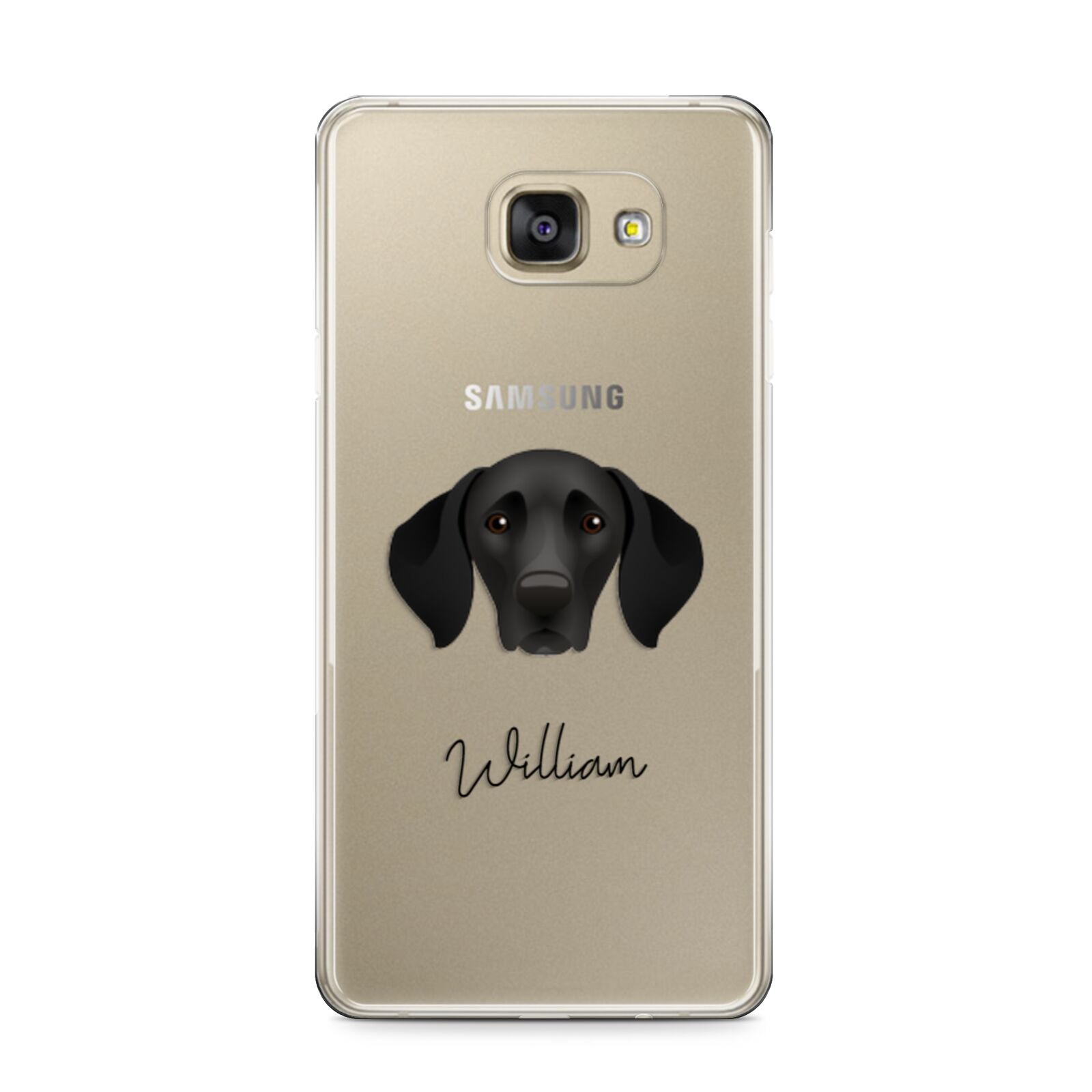 German Shorthaired Pointer Personalised Samsung Galaxy A9 2016 Case on gold phone