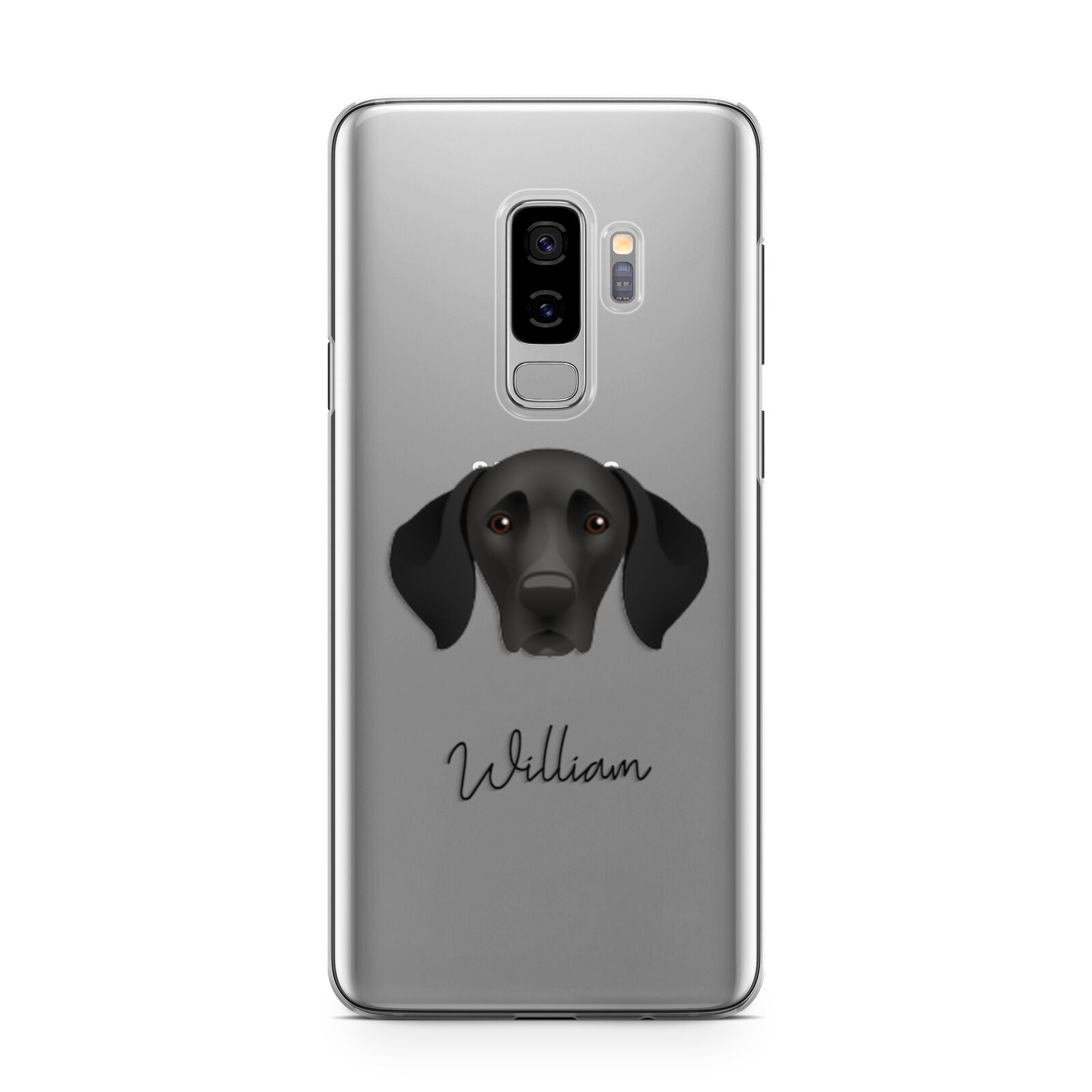 German Shorthaired Pointer Personalised Samsung Galaxy S9 Plus Case on Silver phone