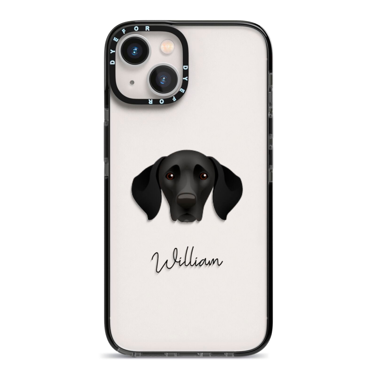 German Shorthaired Pointer Personalised iPhone 13 Black Impact Case on Silver phone