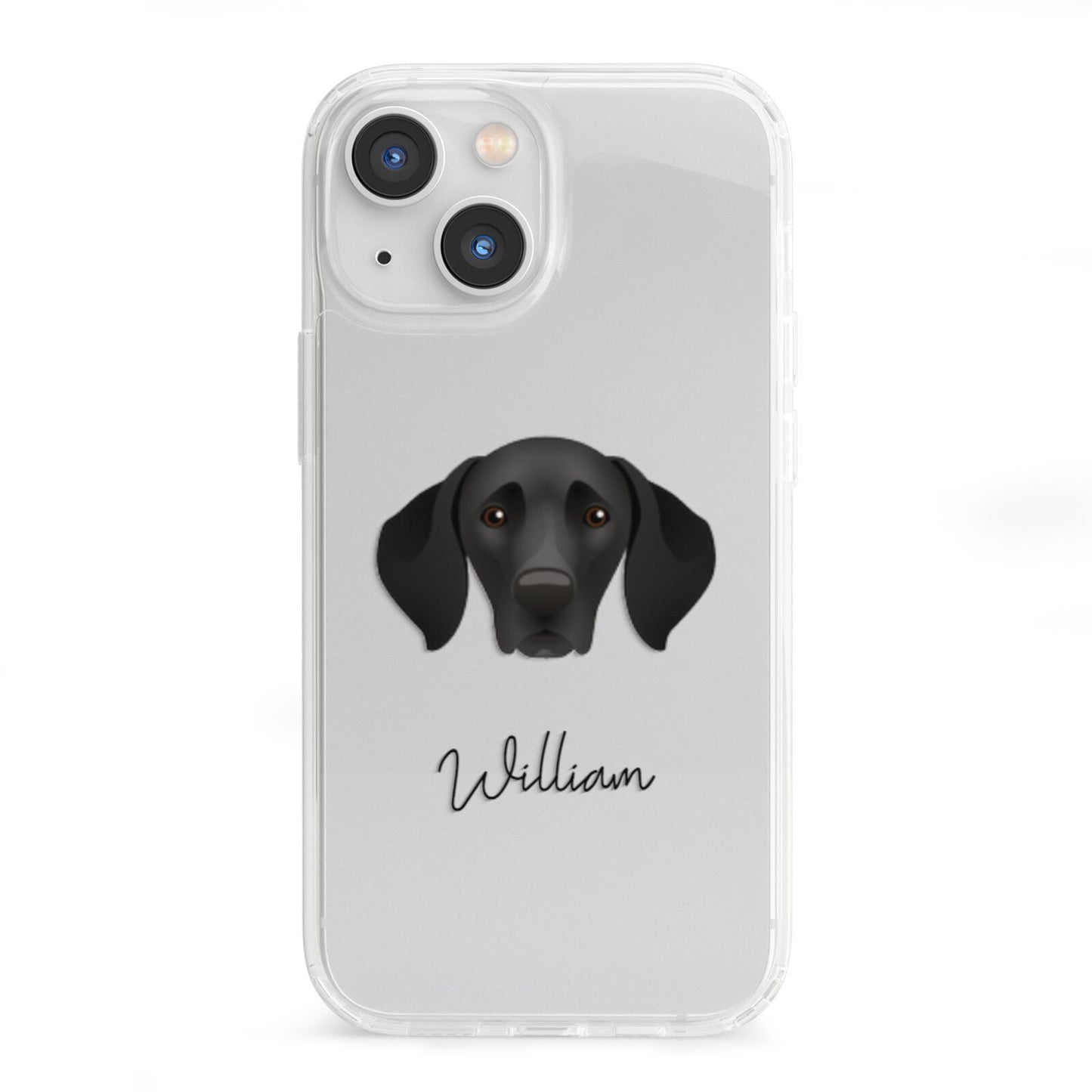 German Shorthaired Pointer Personalised iPhone 13 Mini Clear Bumper Case