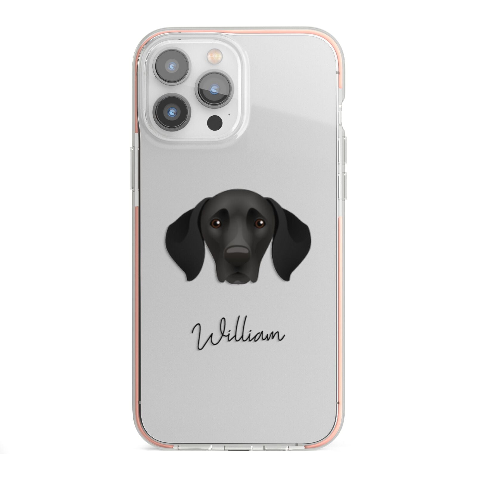 German Shorthaired Pointer Personalised iPhone 13 Pro Max TPU Impact Case with Pink Edges