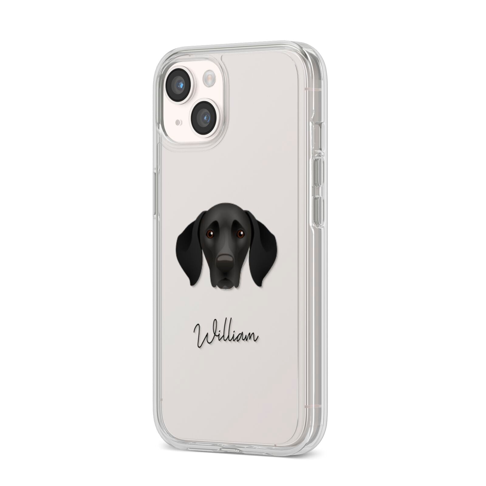 German Shorthaired Pointer Personalised iPhone 14 Clear Tough Case Starlight Angled Image