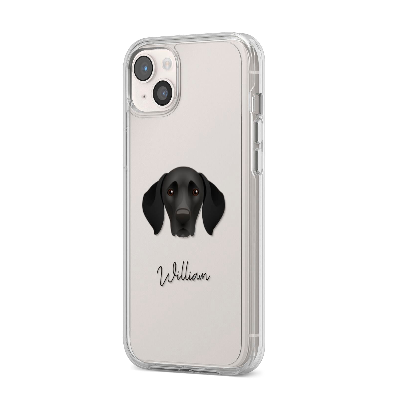 German Shorthaired Pointer Personalised iPhone 14 Plus Clear Tough Case Starlight Angled Image