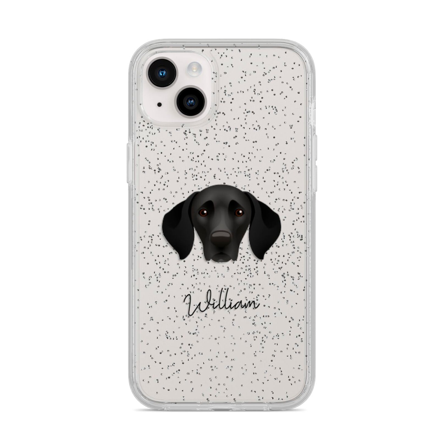 German Shorthaired Pointer Personalised iPhone 14 Plus Glitter Tough Case Starlight
