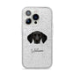 German Shorthaired Pointer Personalised iPhone 14 Pro Glitter Tough Case Silver
