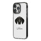 German Shorthaired Pointer Personalised iPhone 14 Pro Max Black Impact Case Side Angle on Silver phone