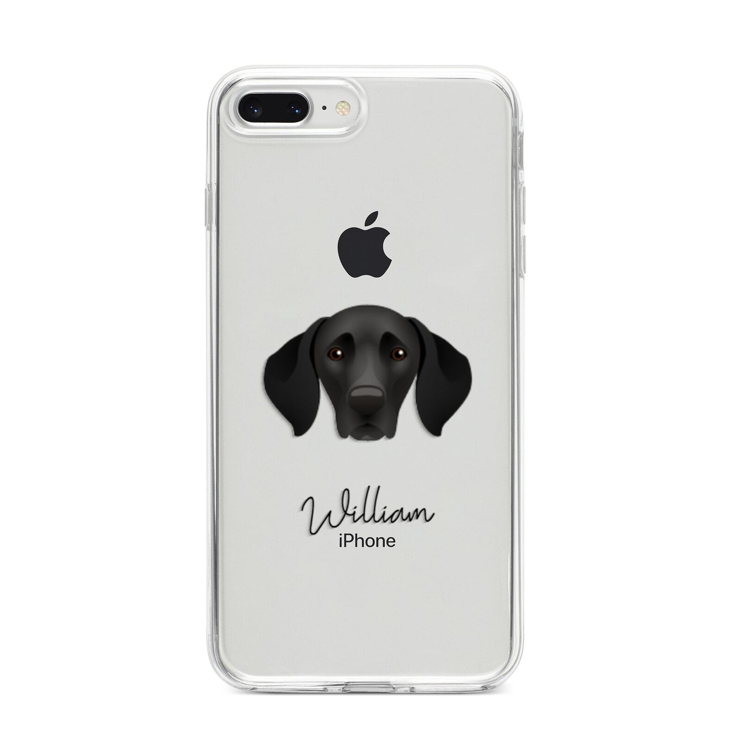 German Shorthaired Pointer Personalised iPhone 8 Plus Bumper Case on Silver iPhone