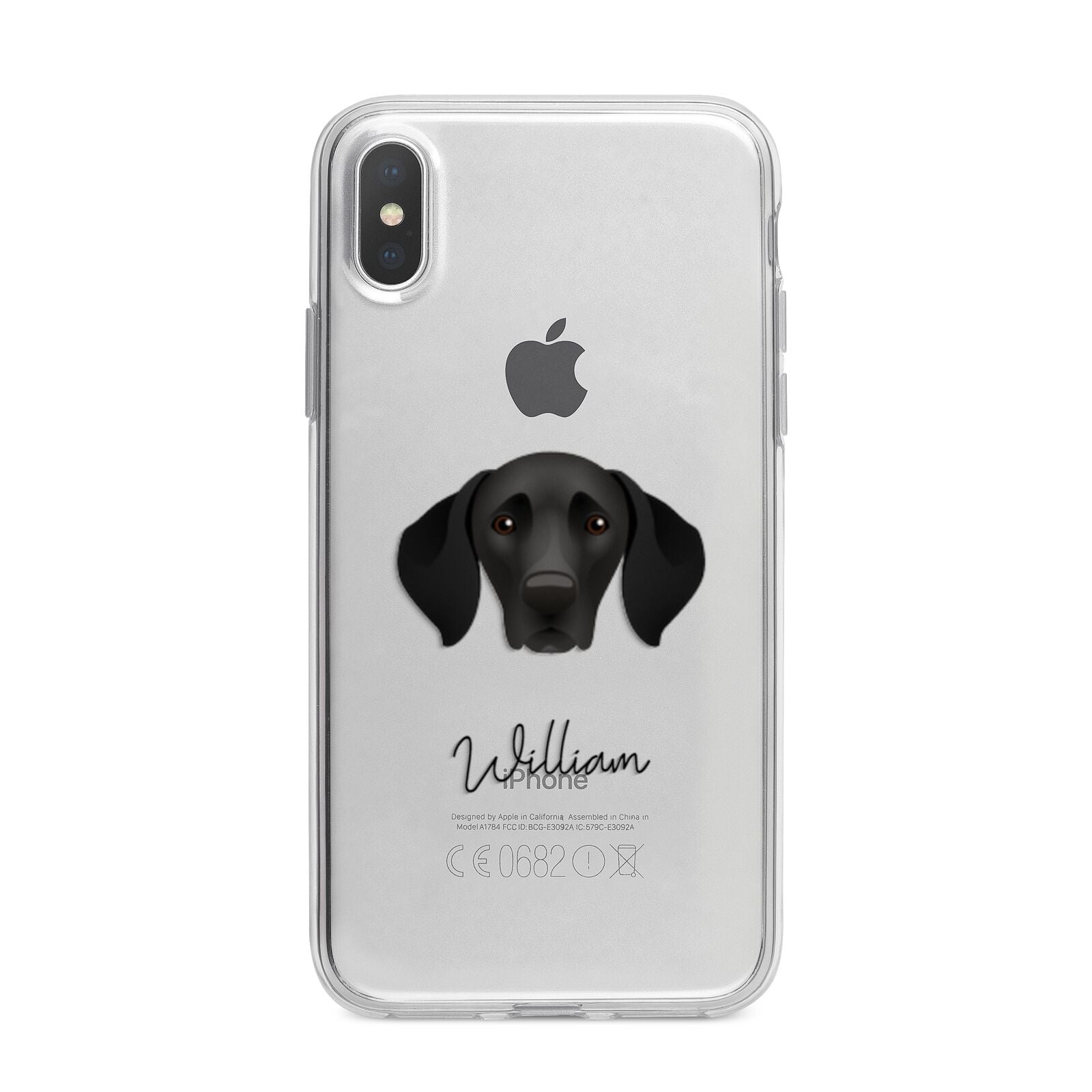 German Shorthaired Pointer Personalised iPhone X Bumper Case on Silver iPhone Alternative Image 1
