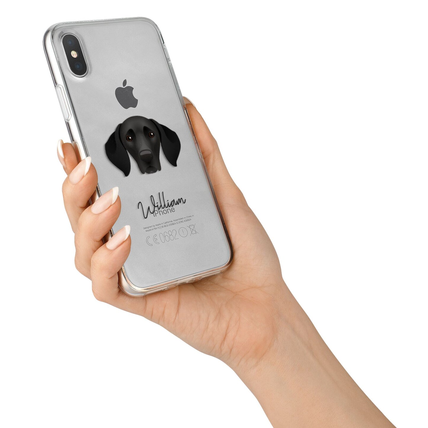 German Shorthaired Pointer Personalised iPhone X Bumper Case on Silver iPhone Alternative Image 2