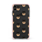 German Spitz Icon with Name Apple iPhone Xs Max Impact Case Pink Edge on Black Phone