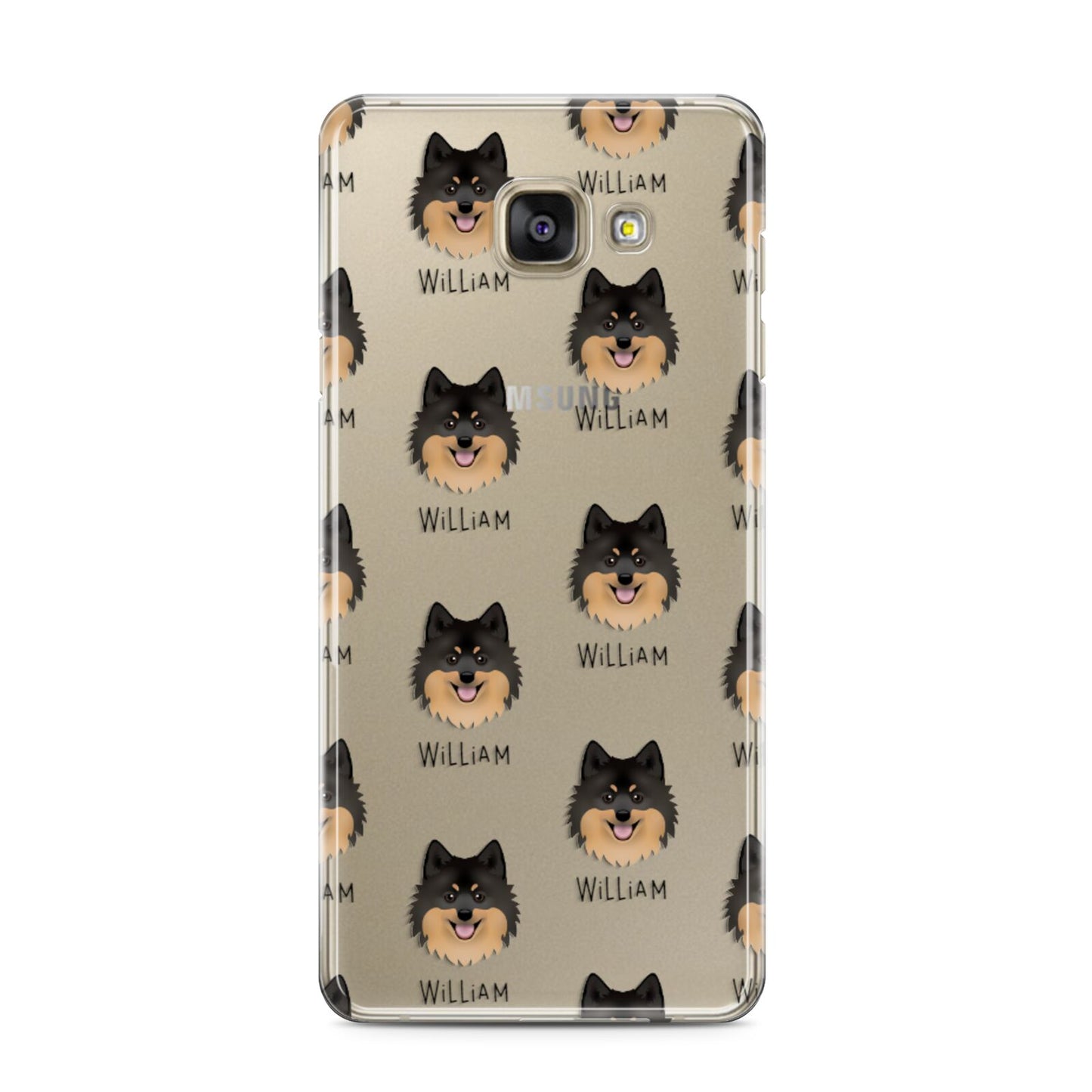 German Spitz Icon with Name Samsung Galaxy A3 2016 Case on gold phone