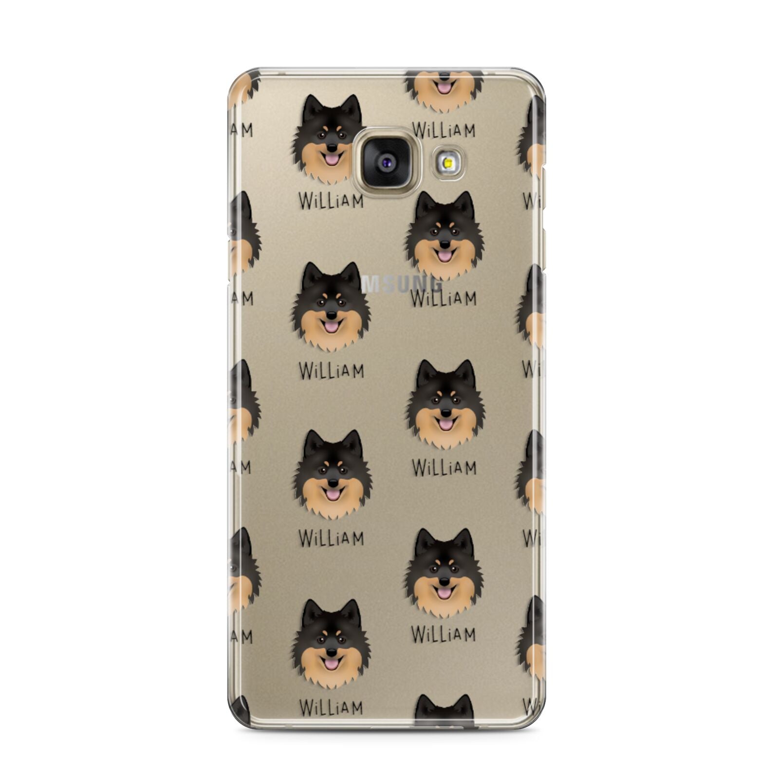 German Spitz Icon with Name Samsung Galaxy A3 2016 Case on gold phone