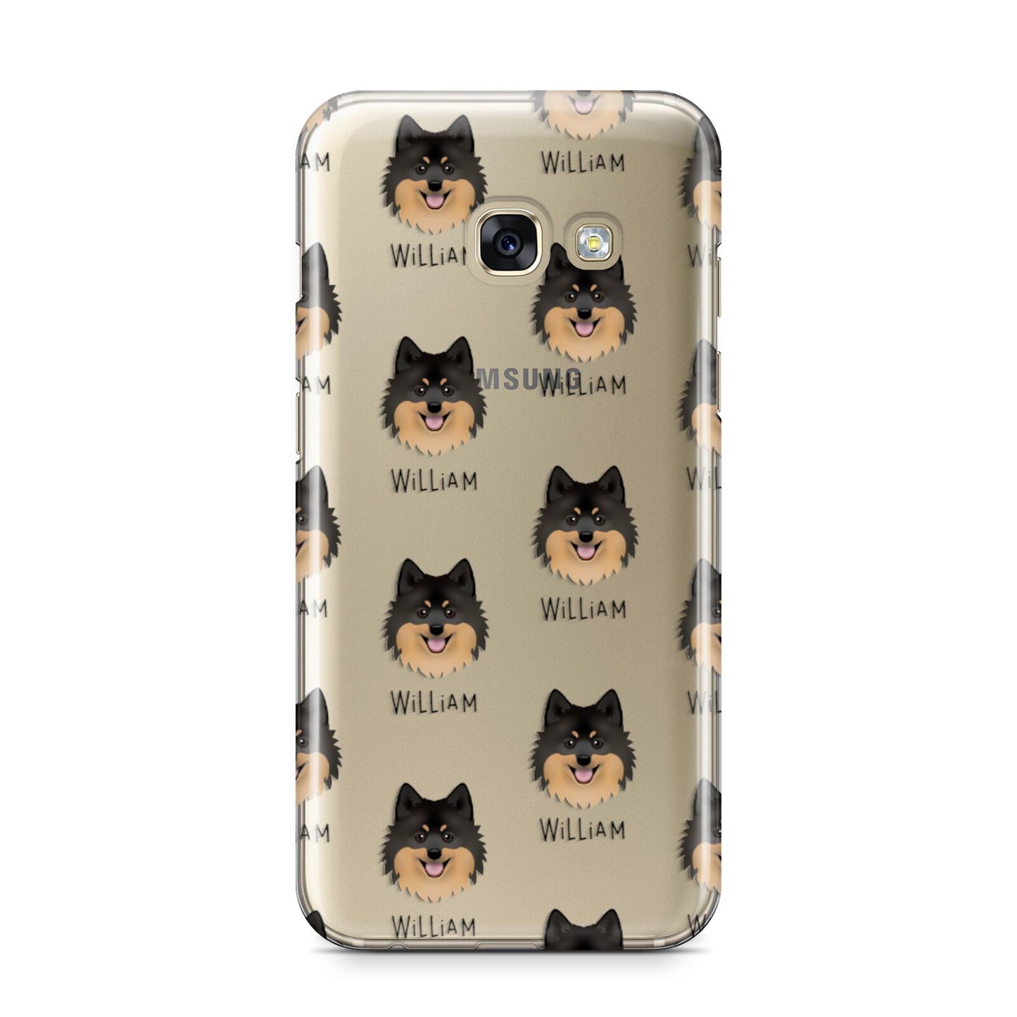 German Spitz Icon with Name Samsung Galaxy A3 2017 Case on gold phone