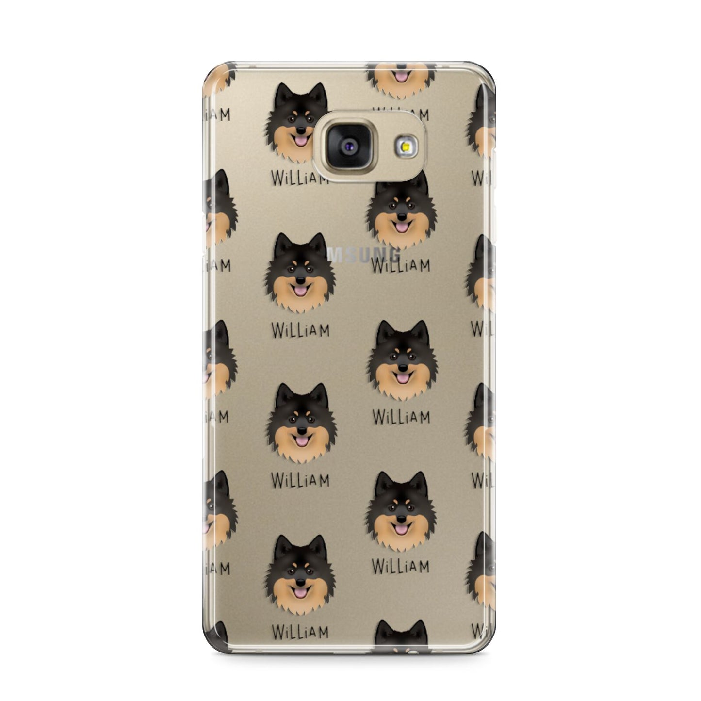 German Spitz Icon with Name Samsung Galaxy A9 2016 Case on gold phone
