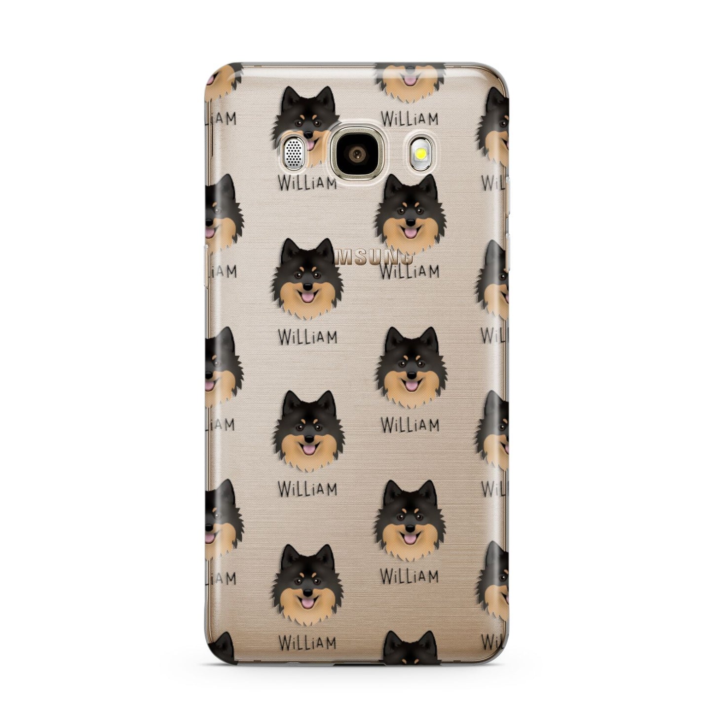 German Spitz Icon with Name Samsung Galaxy J7 2016 Case on gold phone
