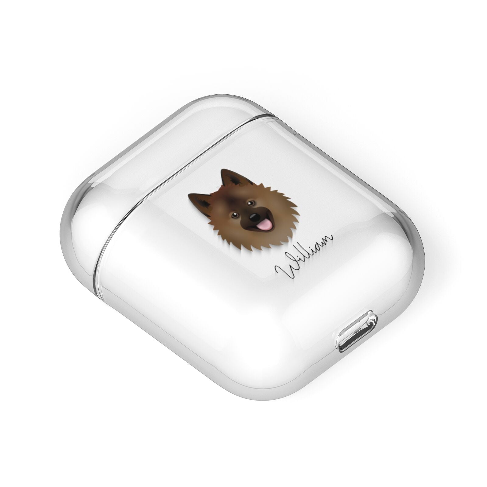German Spitz Personalised AirPods Case Laid Flat