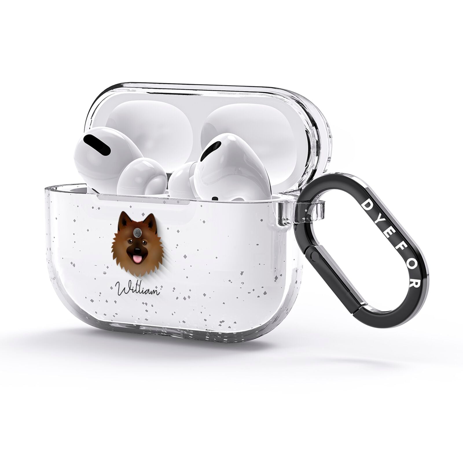 German Spitz Personalised AirPods Glitter Case 3rd Gen Side Image