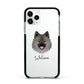 German Spitz Personalised Apple iPhone 11 Pro in Silver with Black Impact Case