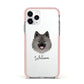 German Spitz Personalised Apple iPhone 11 Pro in Silver with Pink Impact Case