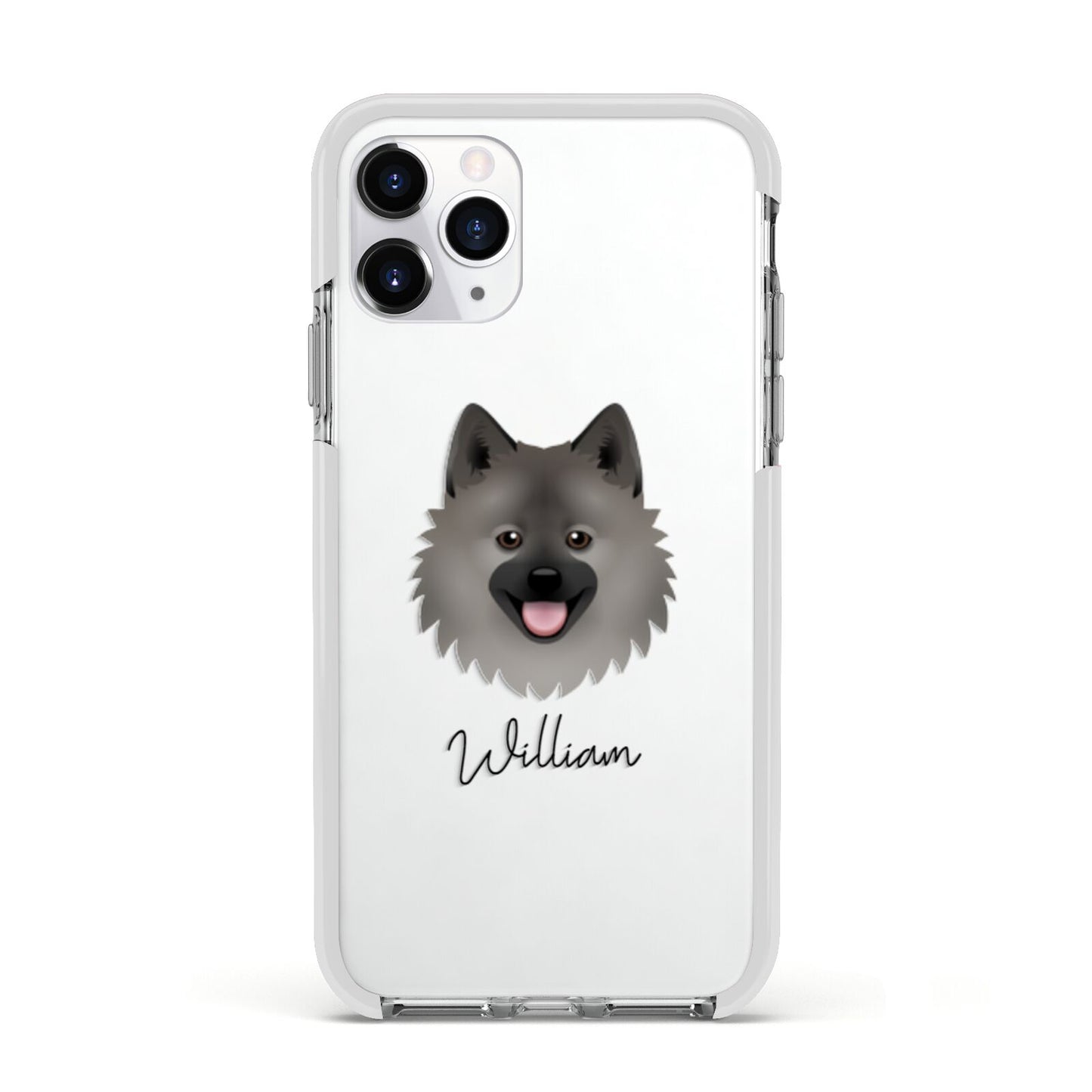 German Spitz Personalised Apple iPhone 11 Pro in Silver with White Impact Case