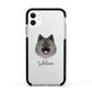 German Spitz Personalised Apple iPhone 11 in White with Black Impact Case