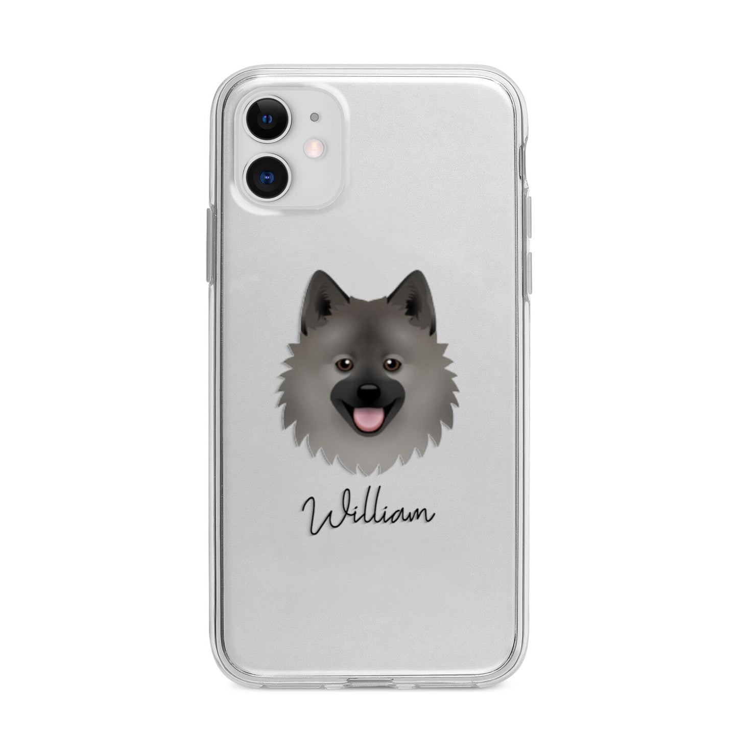 German Spitz Personalised Apple iPhone 11 in White with Bumper Case