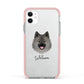 German Spitz Personalised Apple iPhone 11 in White with Pink Impact Case