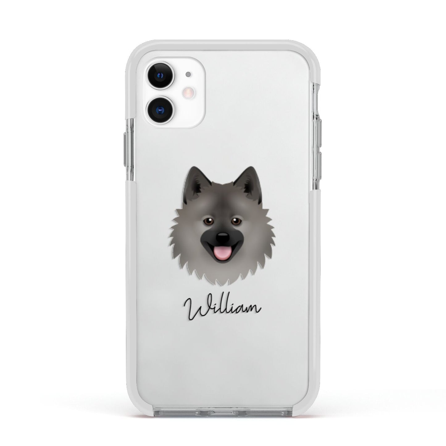 German Spitz Personalised Apple iPhone 11 in White with White Impact Case
