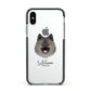 German Spitz Personalised Apple iPhone Xs Impact Case Black Edge on Silver Phone