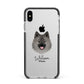 German Spitz Personalised Apple iPhone Xs Max Impact Case Black Edge on Silver Phone