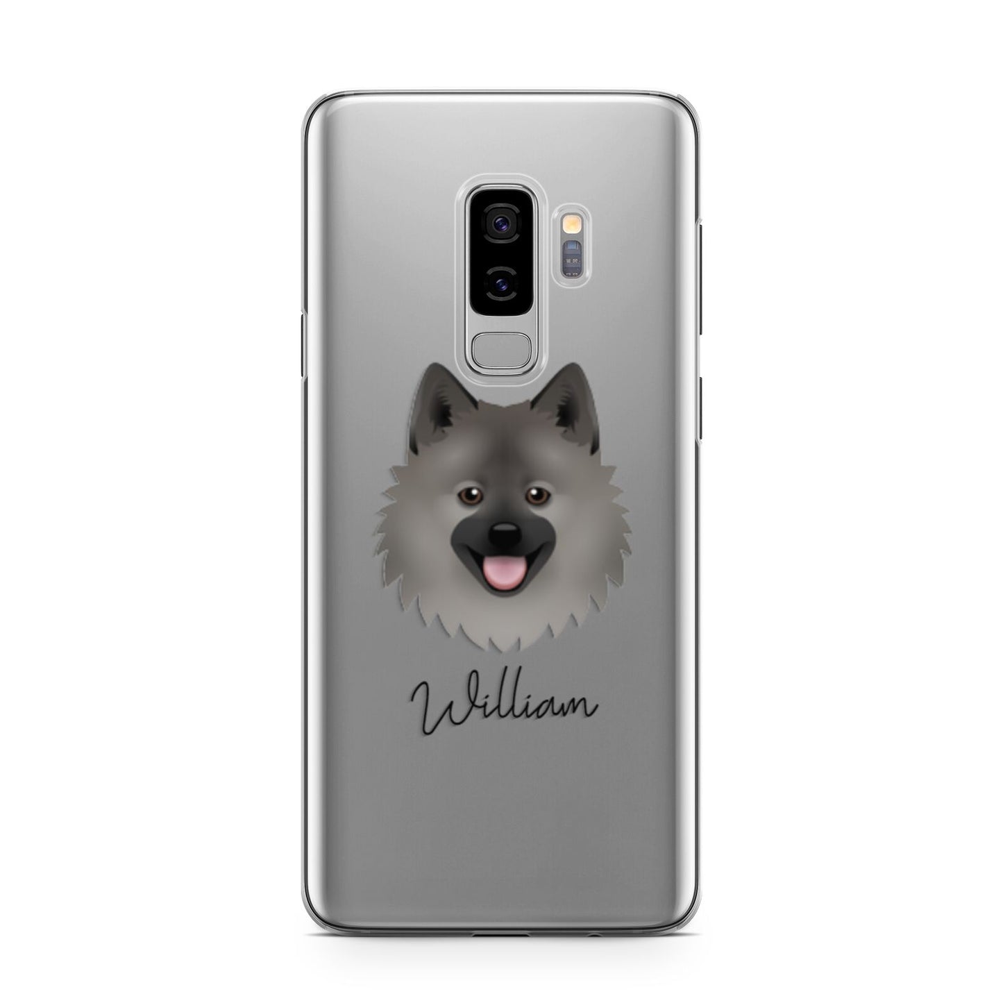 German Spitz Personalised Samsung Galaxy S9 Plus Case on Silver phone