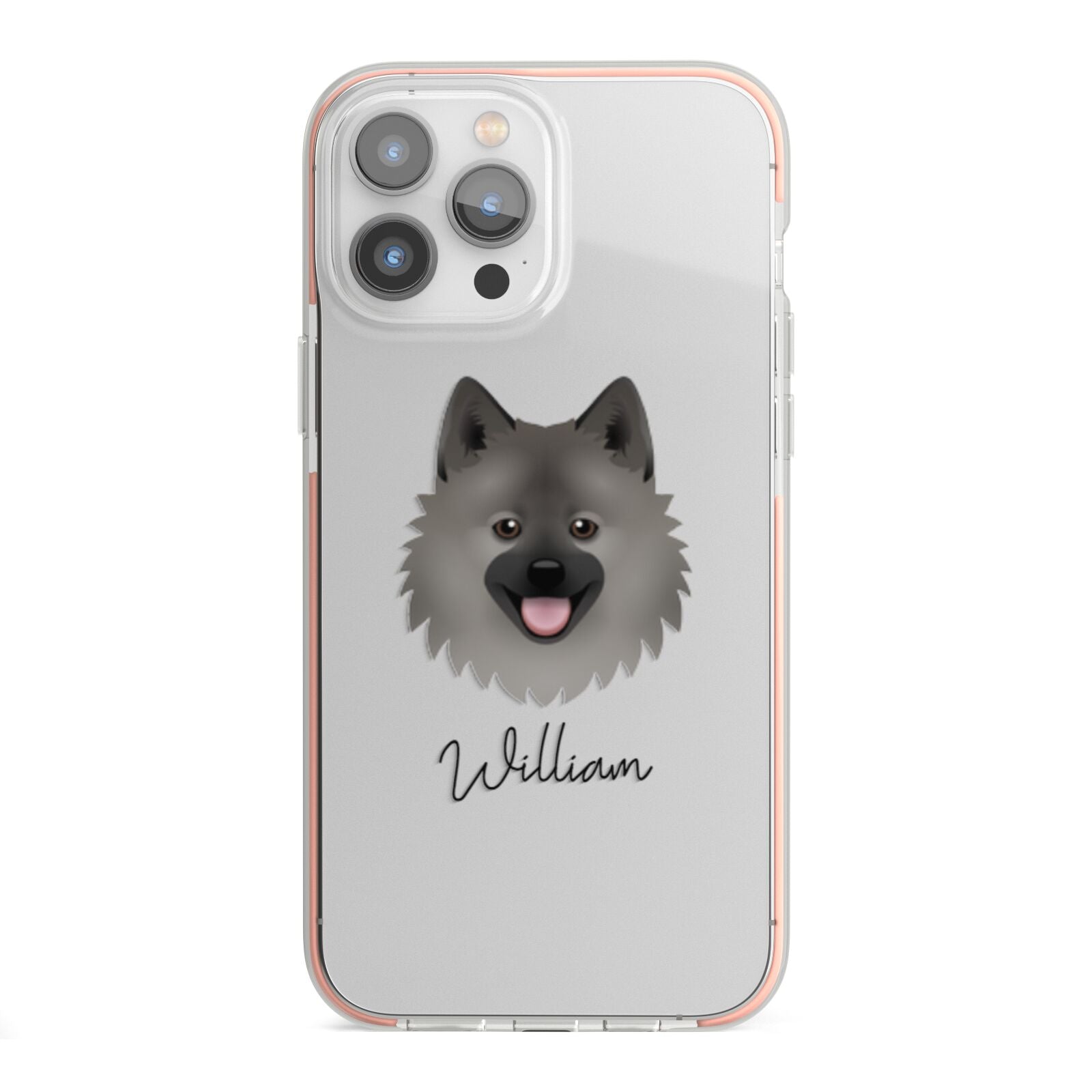 German Spitz Personalised iPhone 13 Pro Max TPU Impact Case with Pink Edges