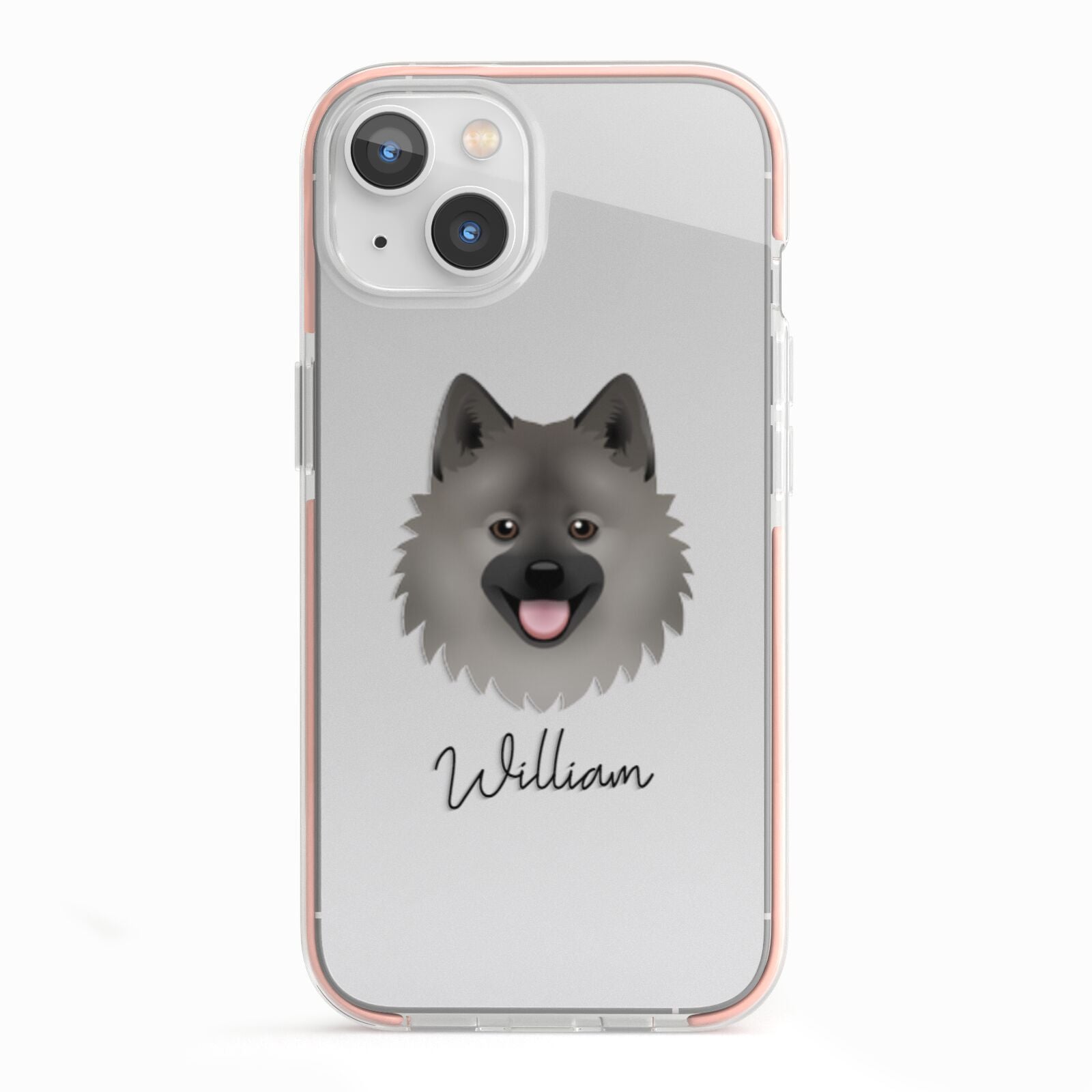 German Spitz Personalised iPhone 13 TPU Impact Case with Pink Edges