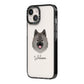 German Spitz Personalised iPhone 14 Black Impact Case Side Angle on Silver phone