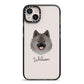 German Spitz Personalised iPhone 14 Plus Black Impact Case on Silver phone