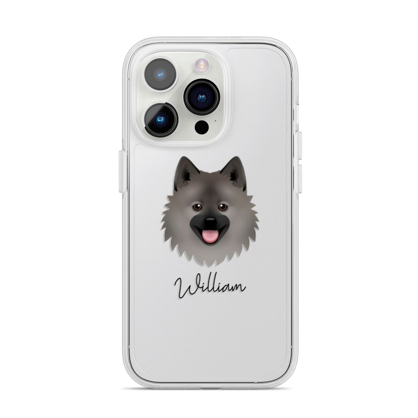 German Spitz Personalised iPhone 14 Pro Clear Tough Case Silver