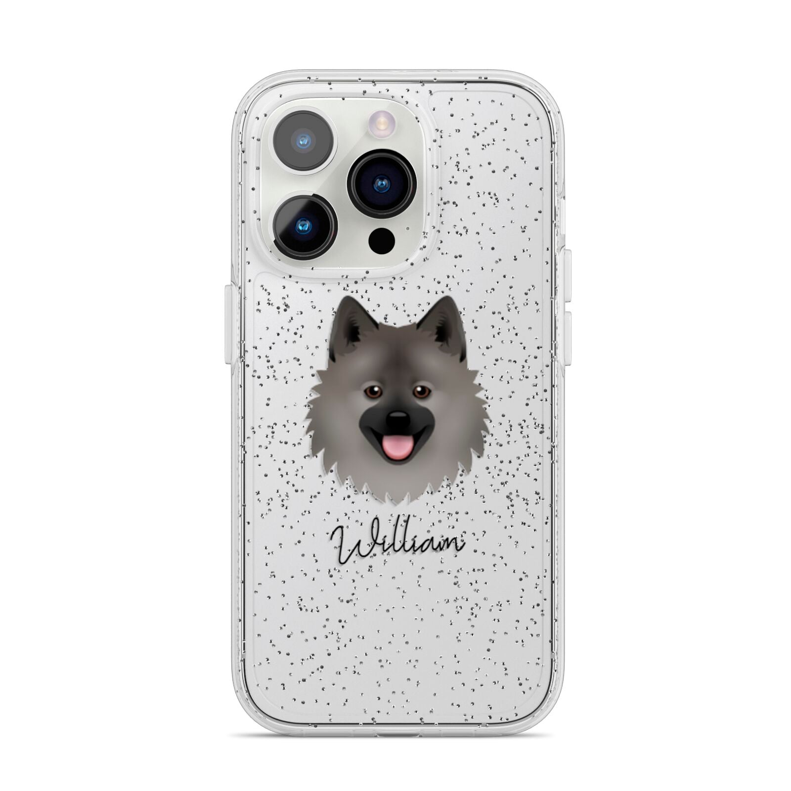 German Spitz Personalised iPhone 14 Pro Glitter Tough Case Silver