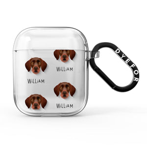German Wirehaired Pointer Icon with Name AirPods Case