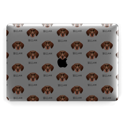 German Wirehaired Pointer Icon with Name Apple MacBook Case