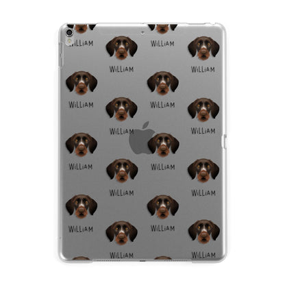 German Wirehaired Pointer Icon with Name Apple iPad Silver Case