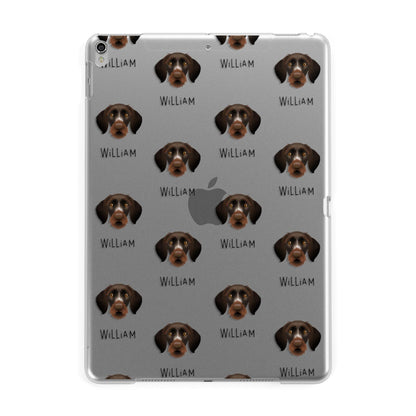 German Wirehaired Pointer Icon with Name Apple iPad Silver Case