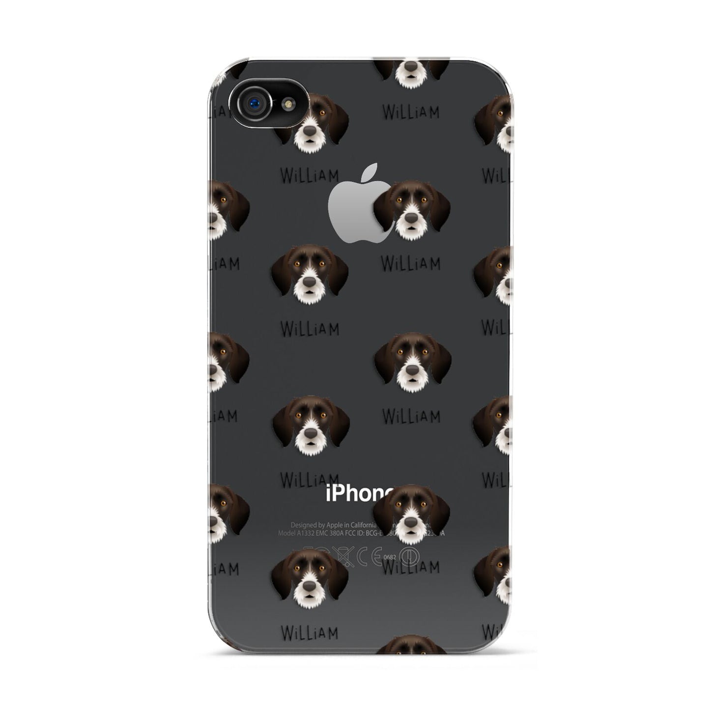 German Wirehaired Pointer Icon with Name Apple iPhone 4s Case