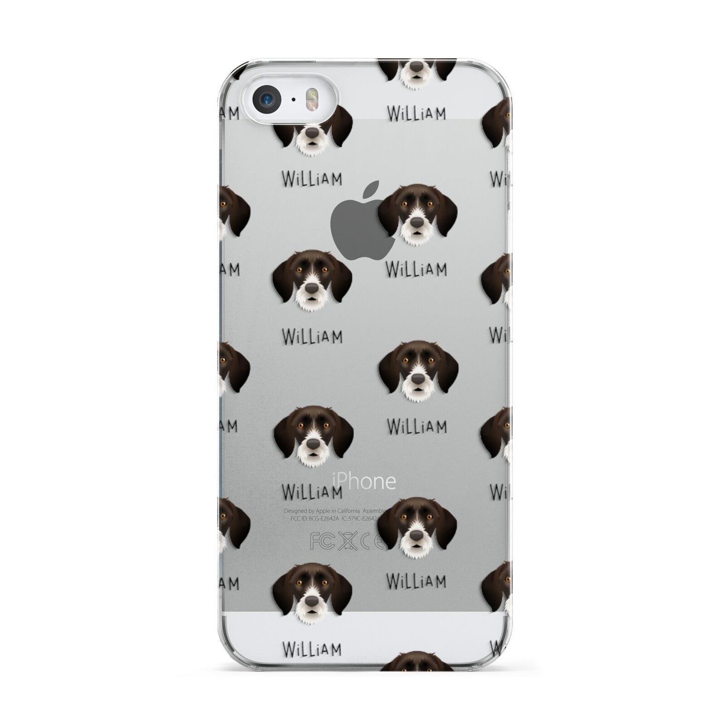 German Wirehaired Pointer Icon with Name Apple iPhone 5 Case