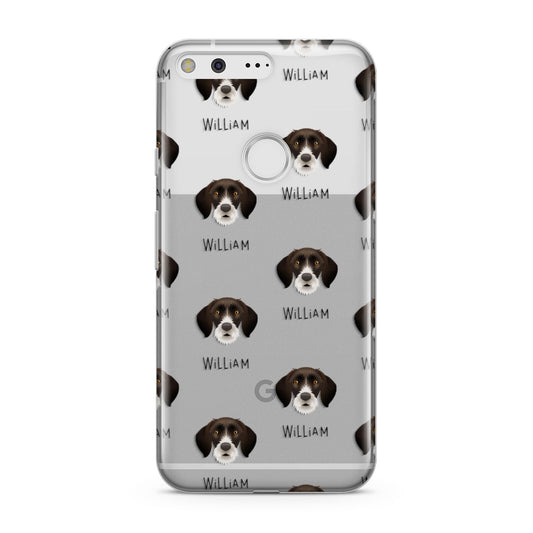German Wirehaired Pointer Icon with Name Google Pixel Case