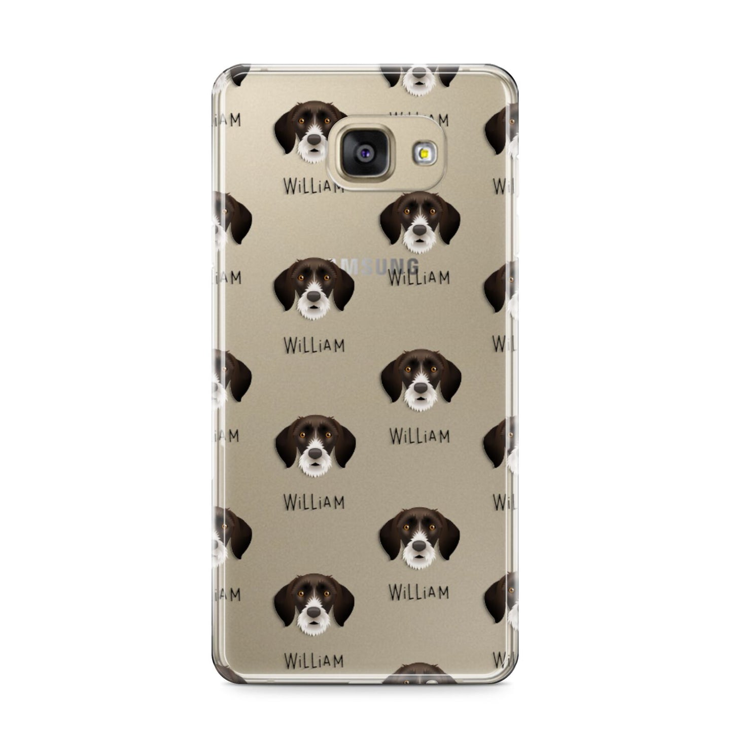German Wirehaired Pointer Icon with Name Samsung Galaxy A9 2016 Case on gold phone
