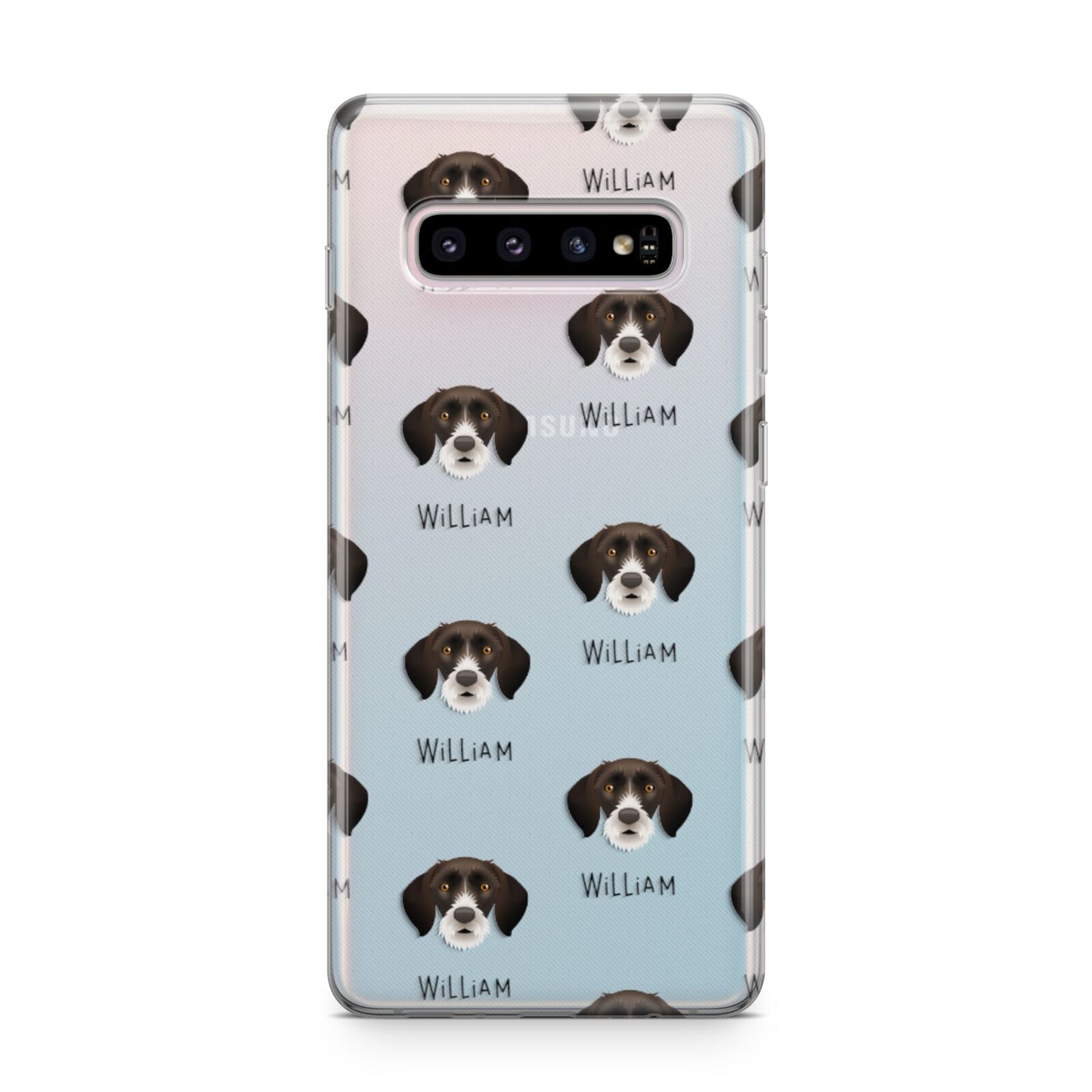German Wirehaired Pointer Icon with Name Samsung Galaxy S10 Plus Case