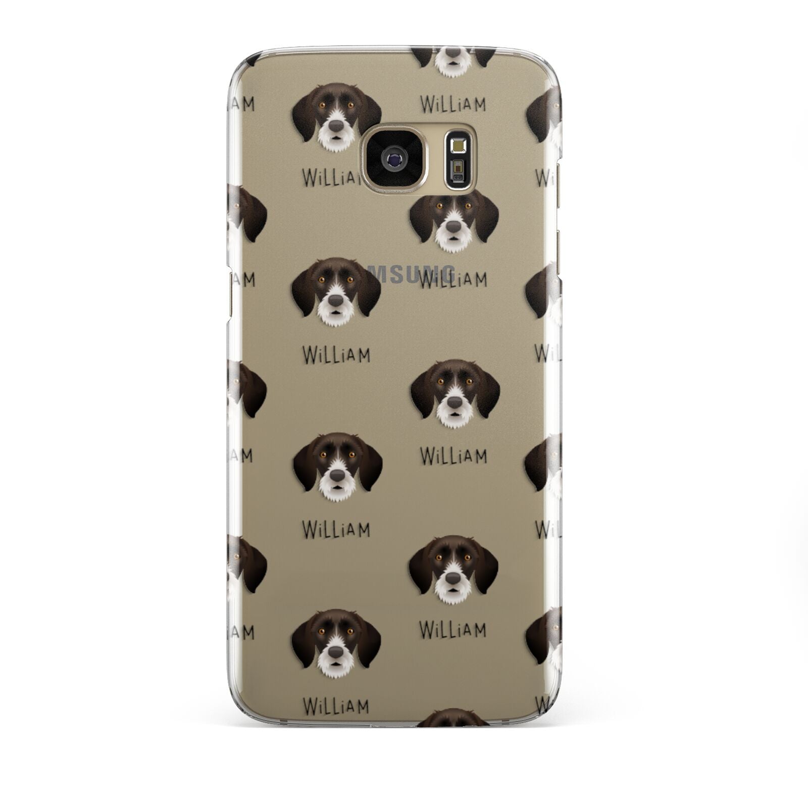 German Wirehaired Pointer Icon with Name Samsung Galaxy S7 Edge Case