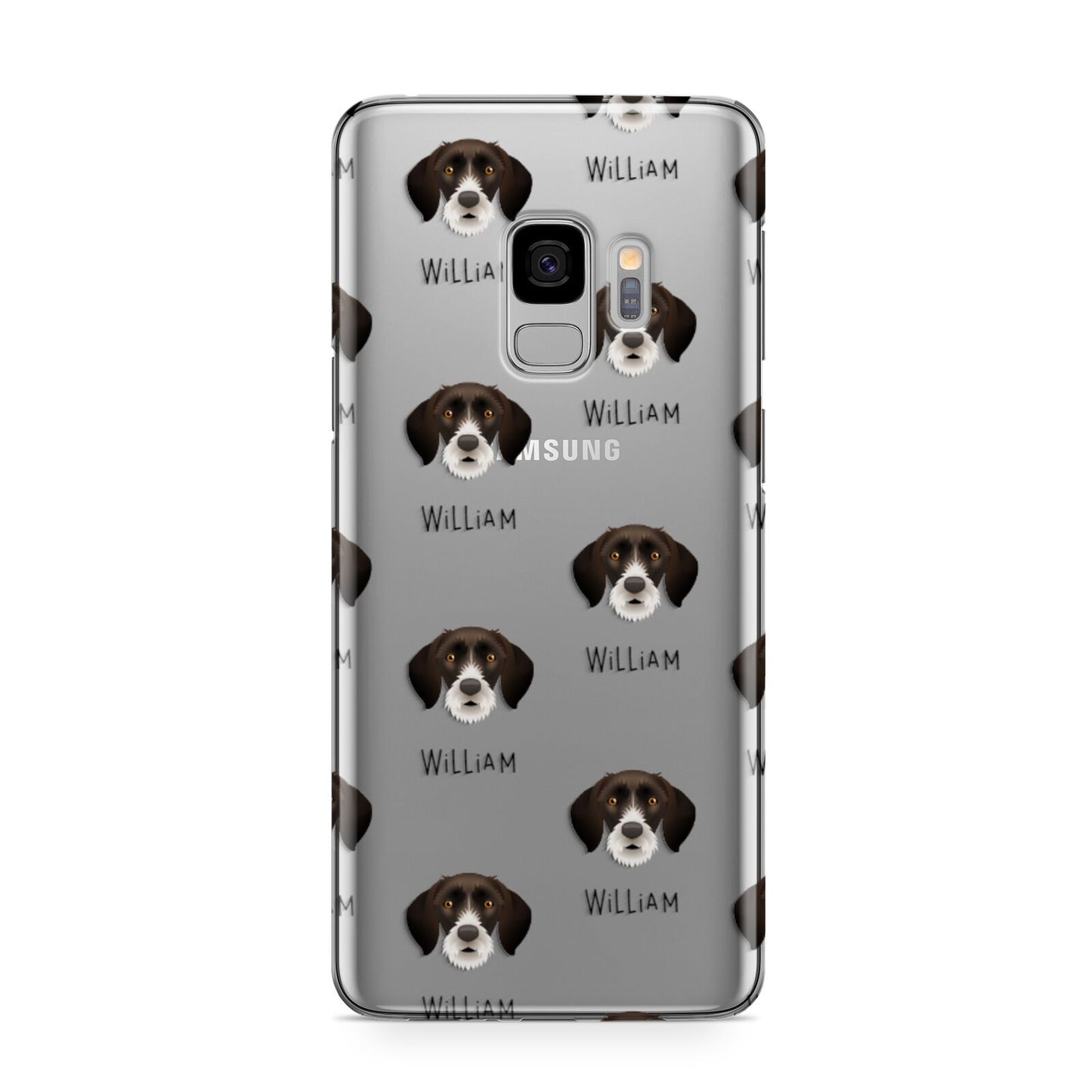 German Wirehaired Pointer Icon with Name Samsung Galaxy S9 Case