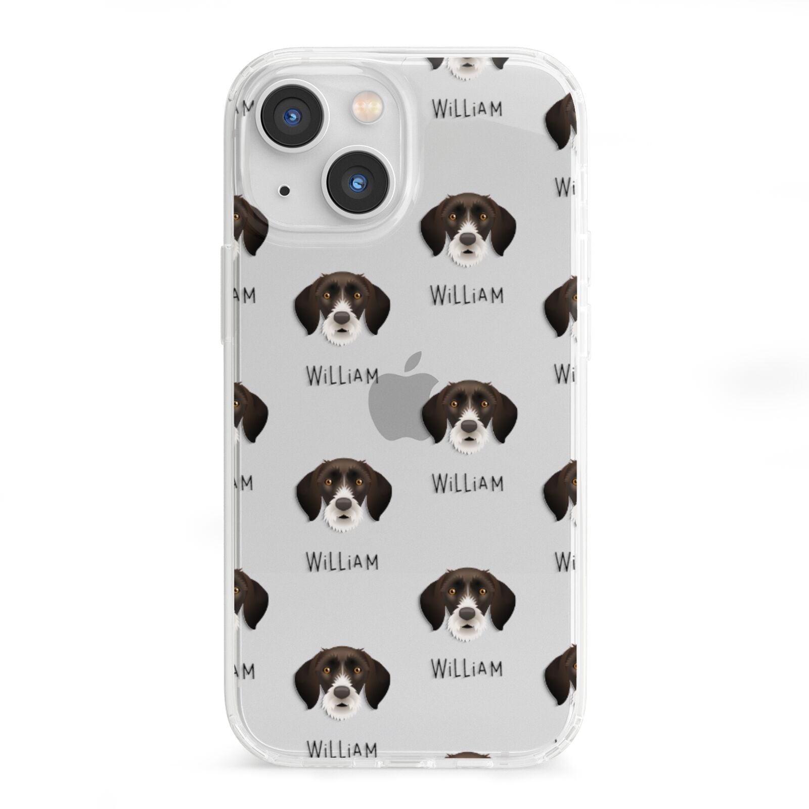 German Wirehaired Pointer Icon with Name iPhone 13 Mini Clear Bumper Case