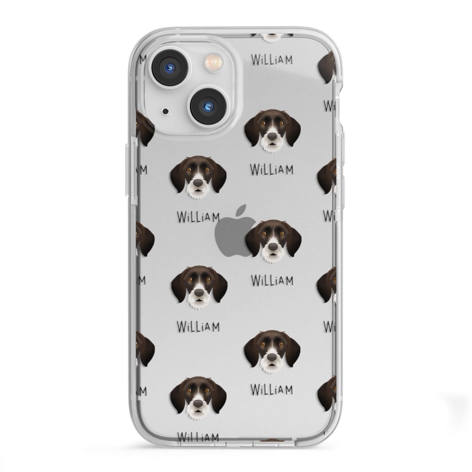 German Wirehaired Pointer Icon with Name iPhone 13 Mini TPU Impact Case with White Edges